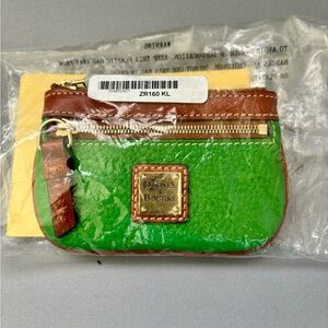 Dooney & Bourke Torino Small Coin Key Case *NEW* Kelly Green Leather